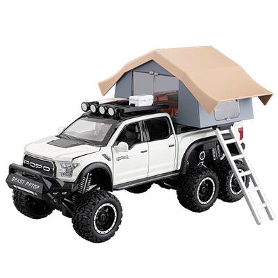 1/24 Ford F150 Кемпинг Автодом Внедорожный Пикап Сплав Металл Литой Модель Машины Звук и Свет Игрушки Украшения Подарки для Детей Оттягивание назад