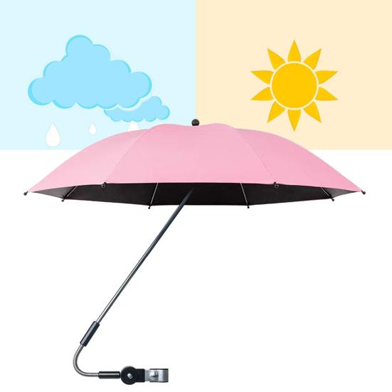 Chair Umbrella with Clamp SPF50+ UV Protection Beach Chair Parasol Multi-Angle Adjustability Outdoor Chair Shade for Camping Golf Carts