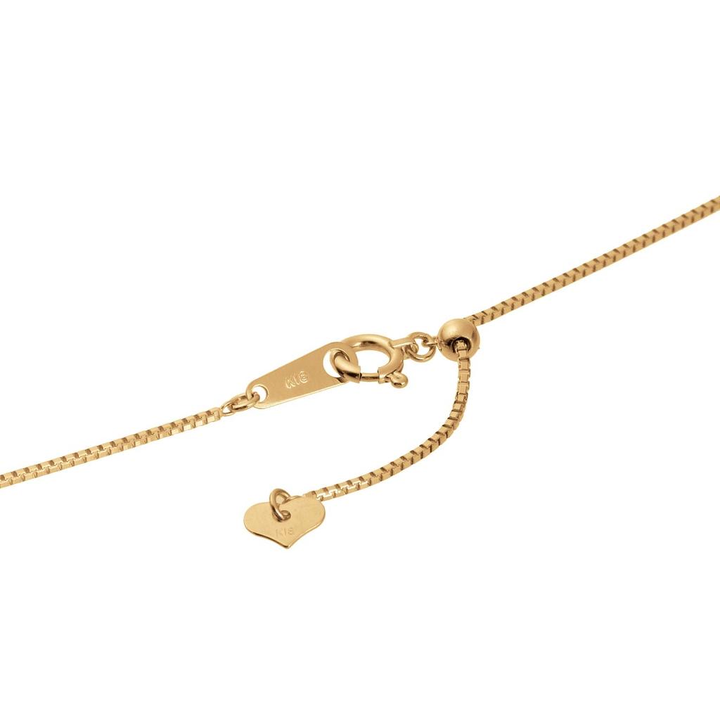 Ожерелье из 18-каратного золота с венецианской цепочкой K18, ширина 45 см, регулятор [Fairy Kallet] (В форме сердца 0,8 мм приблизительно. 2.1г)