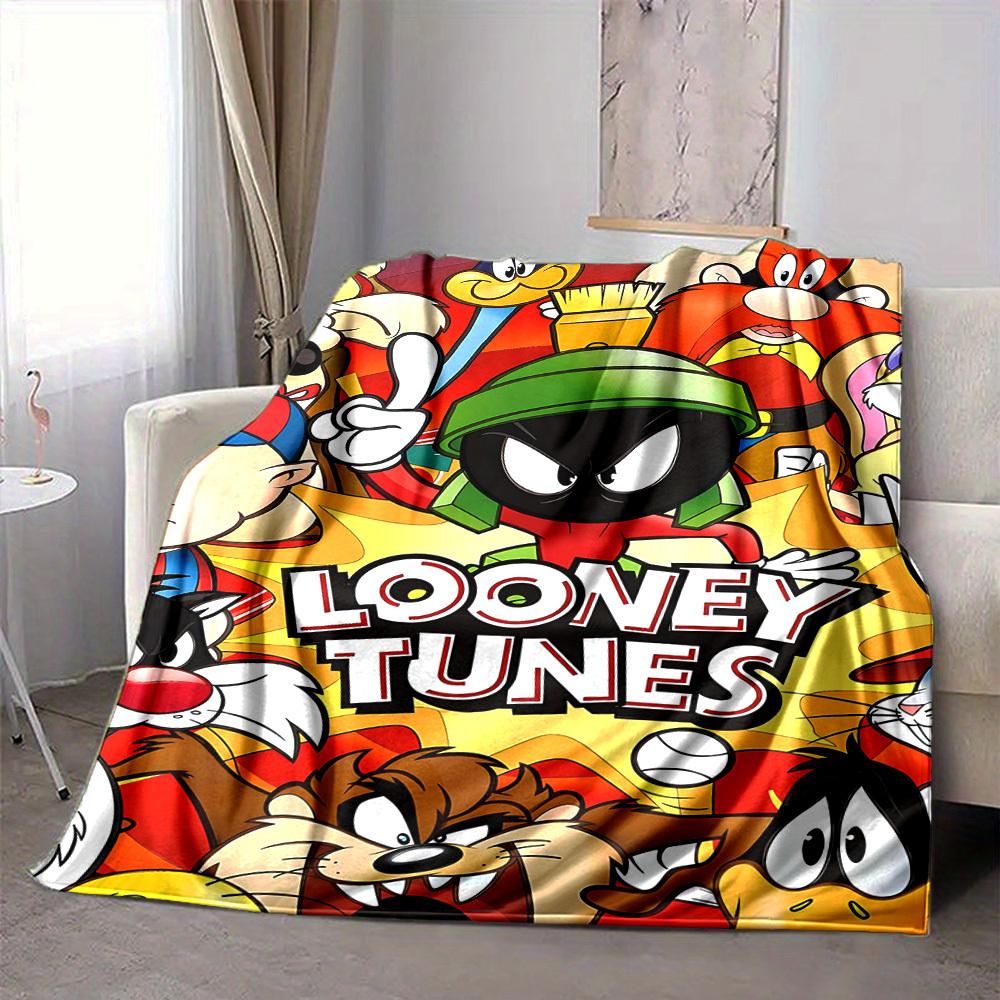 1pc Looney Tunes Flannel Throw Blanket Lightweight Soft Warm All Season Blanket for Sofa, Bed, Travel,L1029027