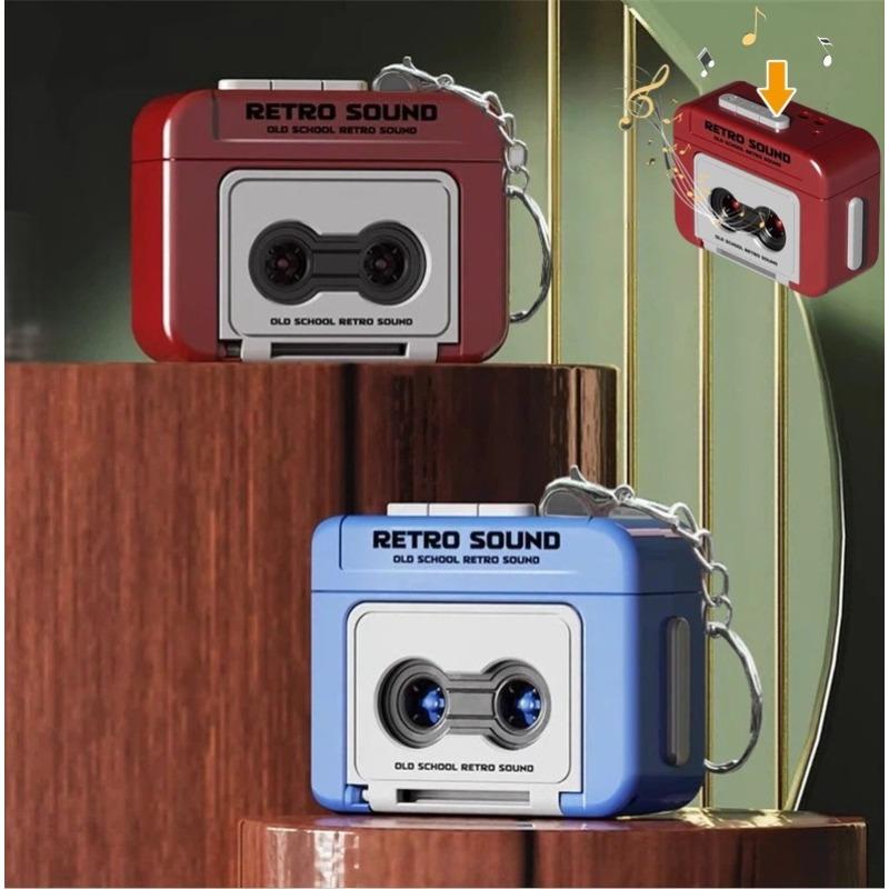 Creative Mini Retro Recorder Keychain Small Tape Player Music Player Bag Pendant for Boys and Girls Internet Celebrity Toy Gifts