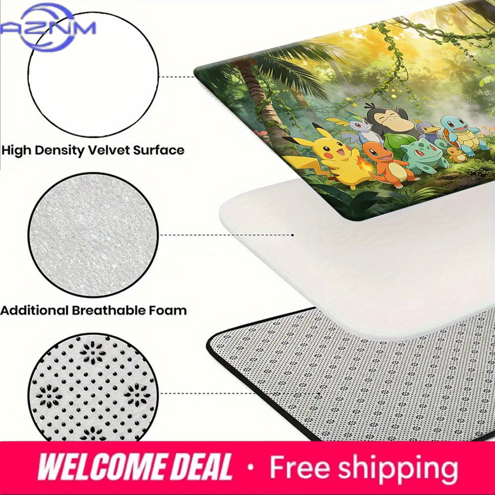 Pokemon Tropical Forest Print Doormat Anti-slip Absorbent Floor Mat for Home Entrance Bedroom Living Room Decor