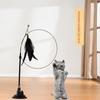 Cats Toys Feathers Wand Interactive Toy Kitten Toys with Super Suction Cup Detachable Feather Replacements Cat Stick Accesorios