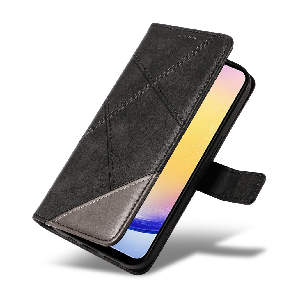 For Samsung Galaxy A25 5G (Global) (161.0 X 76.5 X 8.3mm) Case Geometric Line Leather Phone Cover Magnetic Clasp