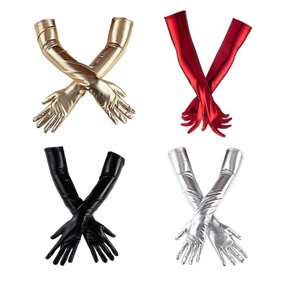 1 пара женских перчаток для косплея с покрытием из искусственной кожи с пятью пальцами, противоскользящие, для ночного клуба, сцены