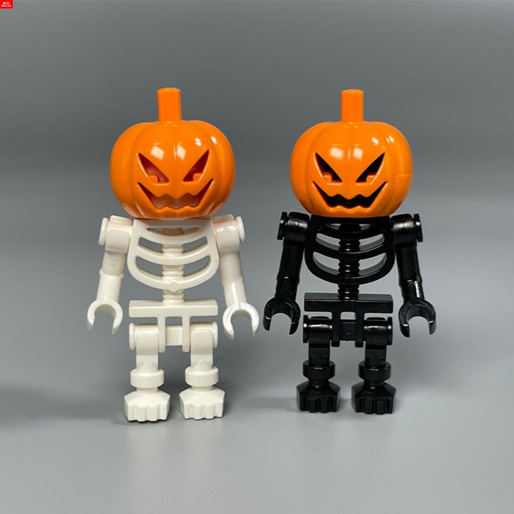 Нетоксичные Moc Кирпичи DIY Черно-Белый Тыква Скелет Череп Сборка Фигурка Образовательные Строительные Блоки Детские Игрушки Подарки