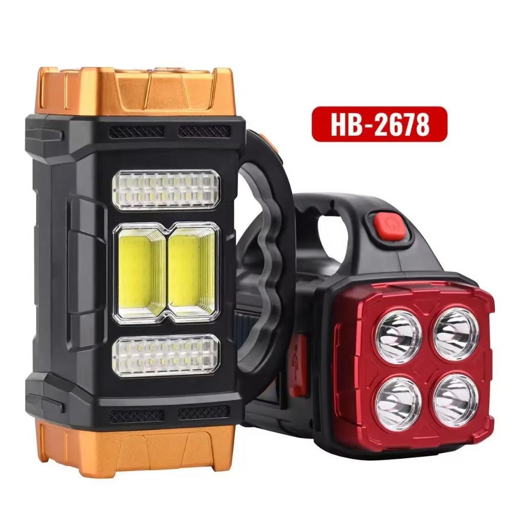 High Power Solar Emergency Light Waterproof Led Flashlight COB Searchlight Outdoor Use