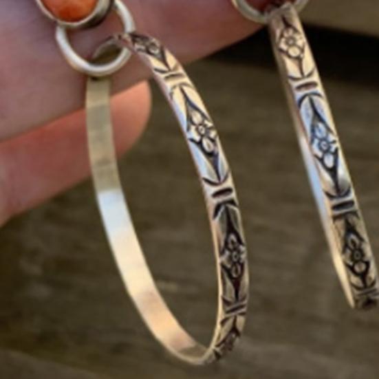 1 пара женских серег в стиле бохо, искусственная бирюза, винтажный стиль, ювелирные изделия, искусственный агат, гравировка, круглые серьги-кольца, выпускные серьги для путешествий