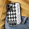 Luxury Chessboard Grid Love Heart Soft Phone Case for iPhone 17 Air 16e Pro max 15 Pro 13 14 Plus 11 12 MagSafe Magnetic Coque