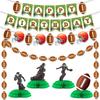 Rugby Fans Birthday Party Decoration Super Bowl La Flag Latte Cake Power Strip Set