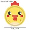 10pcs Farm Animals Party Paper Plates Cow Sheep Duck Chick  Disposable Plate Kids Children Birthday Tableware Parties Supply