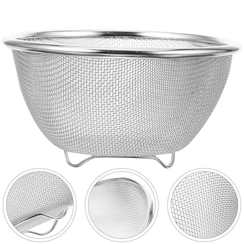 Thickened Stainless Steel Sink Drain Basket Rice Sieve Wash Kitchen Basin Food Washing Bowl Strainer Colander Mesh Strainer