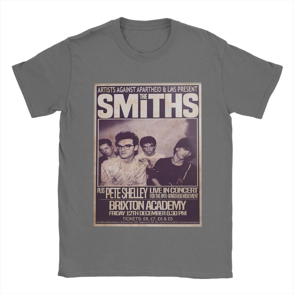 The Smiths    Футболки для мужчин 1986 Финальный концерт Новинка Чистые Футболки Круглый вырез Короткий рукав Футболки Идея для подарка Одежда