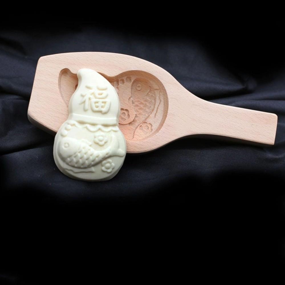 Manual Wood Baozi Mold 3D Mooncake Molds Mung Bean Cake Mold Steamed Bread Mold  Mid-autumn