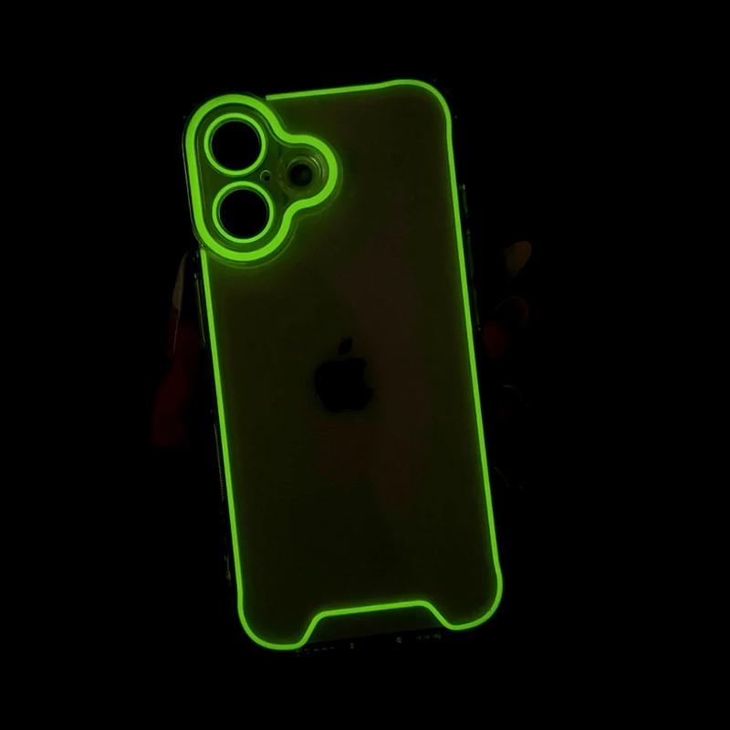 Светящийся Неоновый Флуоресцентный Прозрачный Чехол Для Телефона Для Для Iphone 16 Pro Max 1 14 13 12 11 Plus Защита Камеры Мягкий Ударопрочный Чехол
