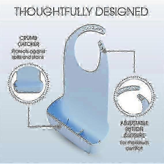 Washable Silicone Adult For Elderly, Adjustable Silicone Adult Bib, Waterproof Bib For Elderly With Crumb Catcher,feeding For Elderly Disab