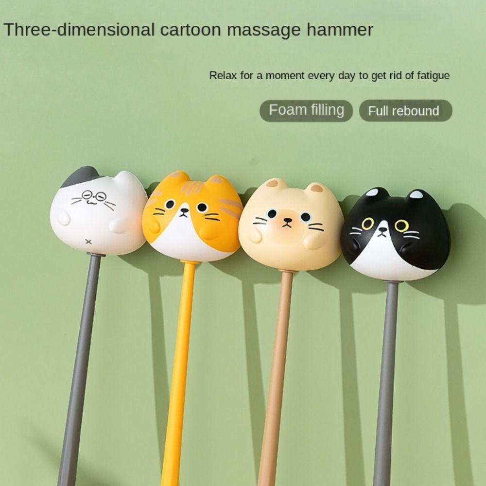 Мультяшный кот, палка для массажа мышц, эластичный перкуссионный массажер-молоток, инструменты для ухода за телом