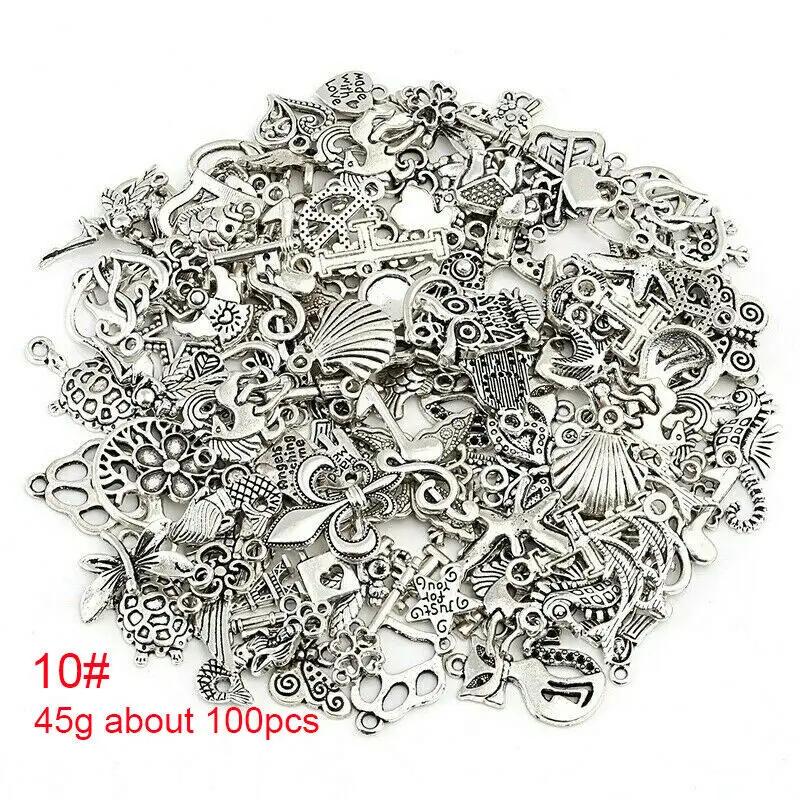 Лот смешанных металлических сплавных бусин-разделителей цвета тибетского серебра для серег, ожерелий, браслетов, фурнитура для изготовления ювелирных изделий, DIY-поделки