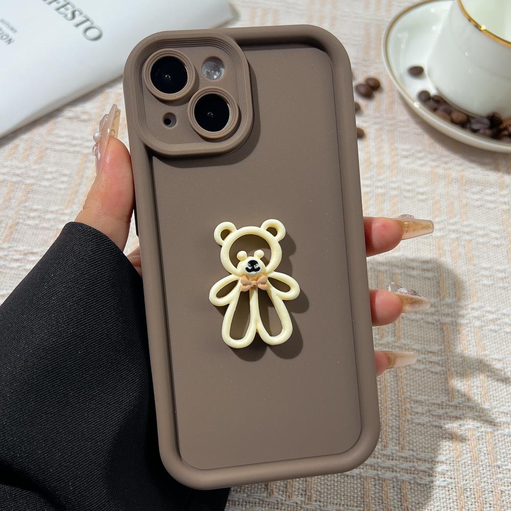 Корейский милый 3D чехол для телефона с изображением кофейного медведя для Tecno Spark 20 10 Pro 20 20C 10C 9 Camon 20 Funda Infinix Smart GO 8 Hot 40 Pro Cover
