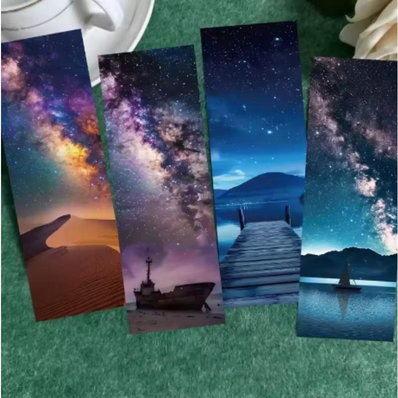 30pcs/set Ins Landscape Character Bookmark Creative Handbook DIY Abstract Paper Cards for Students Teacher's Day Gift