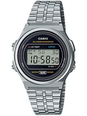 Винтажные часы Casio Standard, Унисекс Классические Кварцевые Цифровые Металлические Серебристые Черные A171WE-1A [Параллельный Импорт]