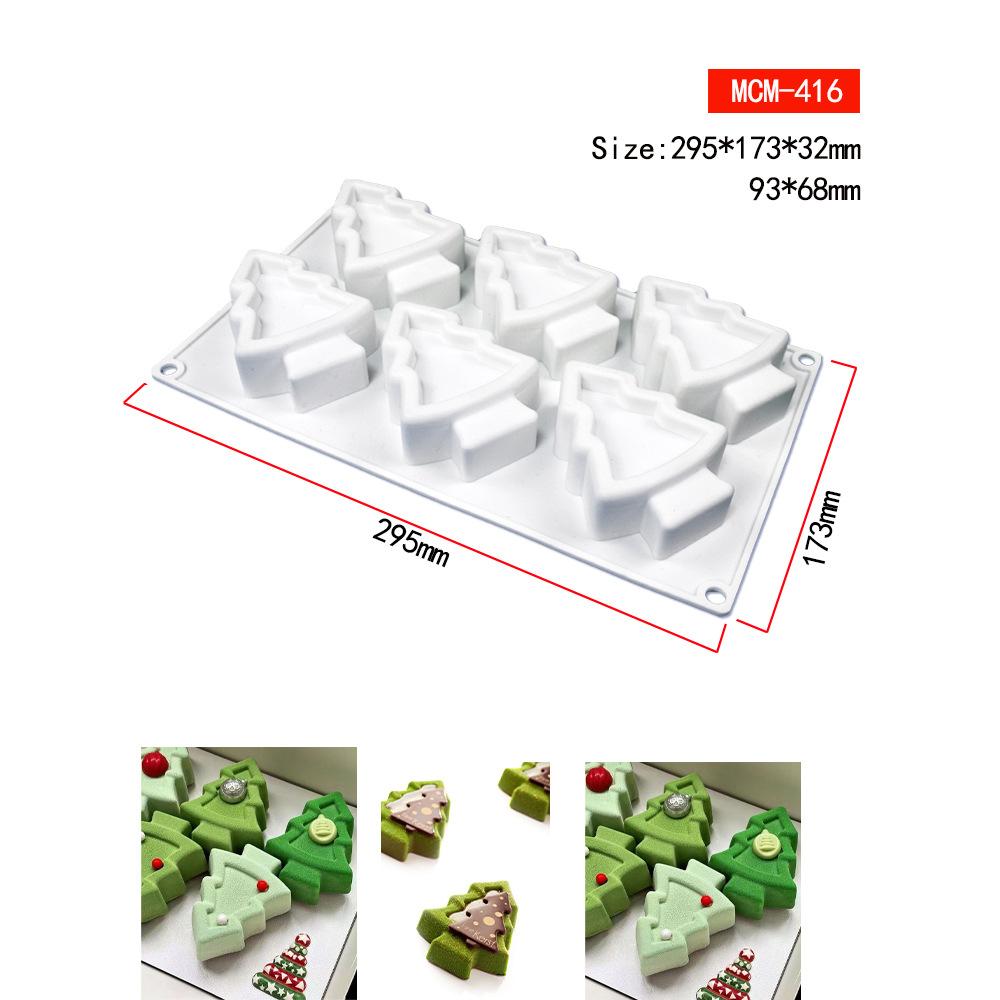 Форма для рождественского мусса, кухонный инструмент, ароматерапевтическая свеча, рождественская елка, Санта-Клаус, шоколад, силикон