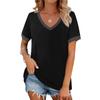 Women's Fashion Short Sleeves V Neck T Shirts Casual Summer Tops Basic Tees