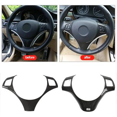 Для BMW 1 3 Серии E87 E90 E92 E93 2006-2012 Декоративная накладка на панель рулевого колеса автомобиля с рисунком под карбоновое волокно, отделка, молдинг, наклейка