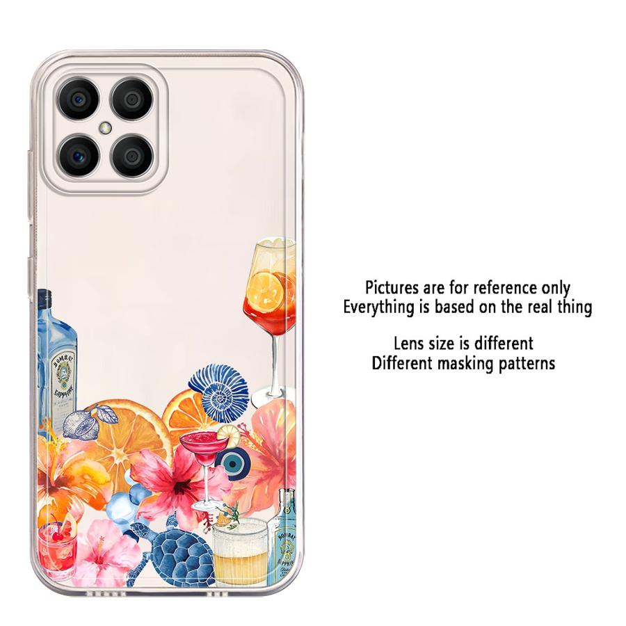 Чехол для Honor 90 Lite X8b X8a X9a X7b X8 X9b Мягкая накладка на телефон Фрукты Цветы