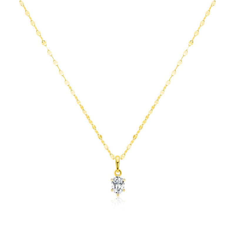 Prestige.J Solitaire Veil Pendant(18k necklace+14k pendant 2piece)