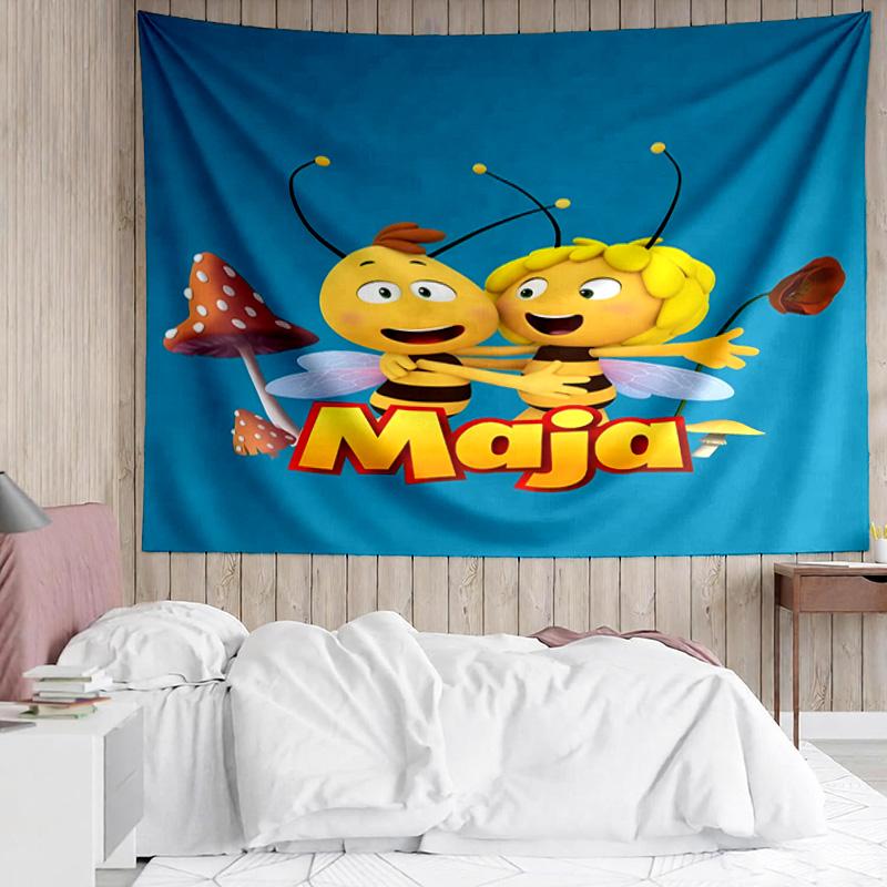 1PC Bee Adventure Maya Tapestry Accessories Playroom Tapestry, for Bedroom,Livingroom, dormitory Room Wall Decor Fan Birthday Gifts