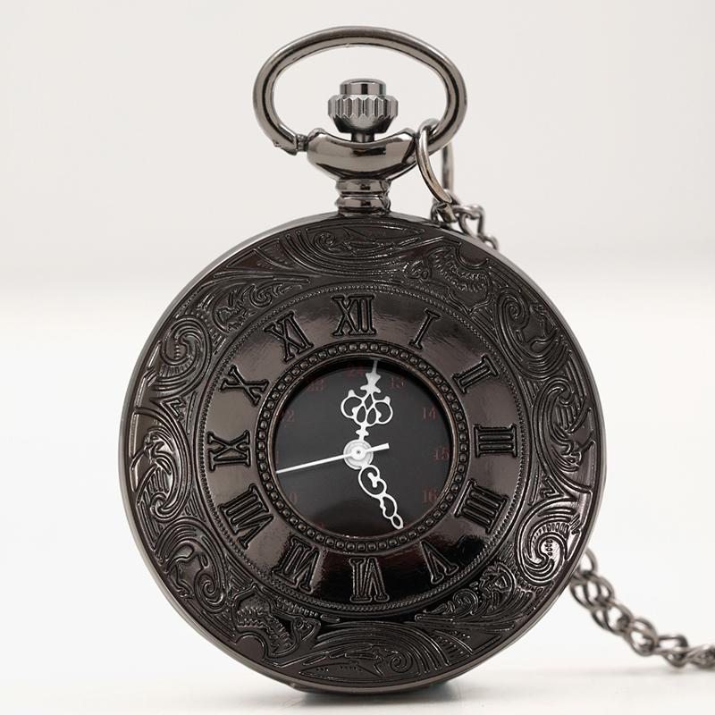 2 шт./набор, римские цифры кварцевые карманные часы для мужчин и женщин полые винтажные часы с цепочкой и 1 шт. мужские винтажные классические крестовые подвески на ожерелье, идеальный подарок