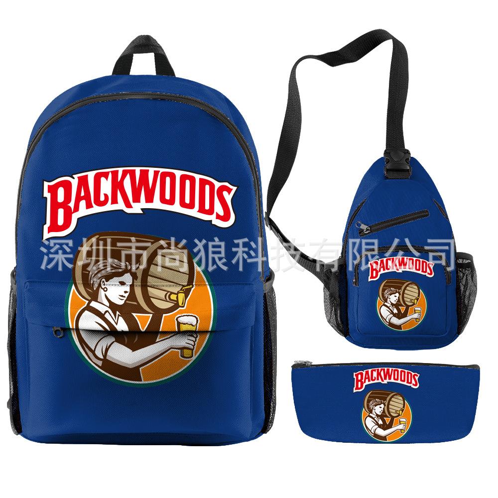 Backwoods Large Capacity Junior High School Student School Bag Lightweight Simple Travel Bag Polyester Backpack