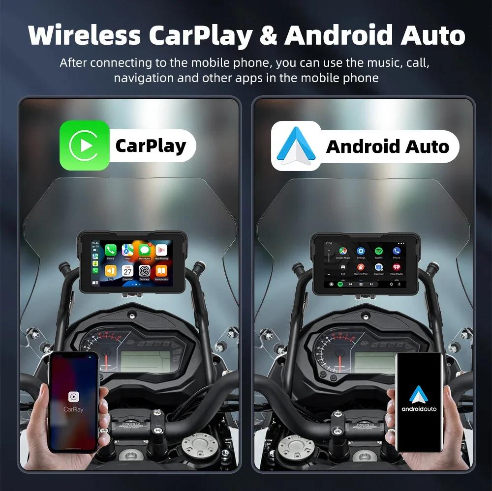 5-дюймовый мотоциклетный беспроводной CarPlay и Android Auto съемный мотоциклетный приборный щиток водонепроницаемый экран GPS-навигации цифровой дисплей