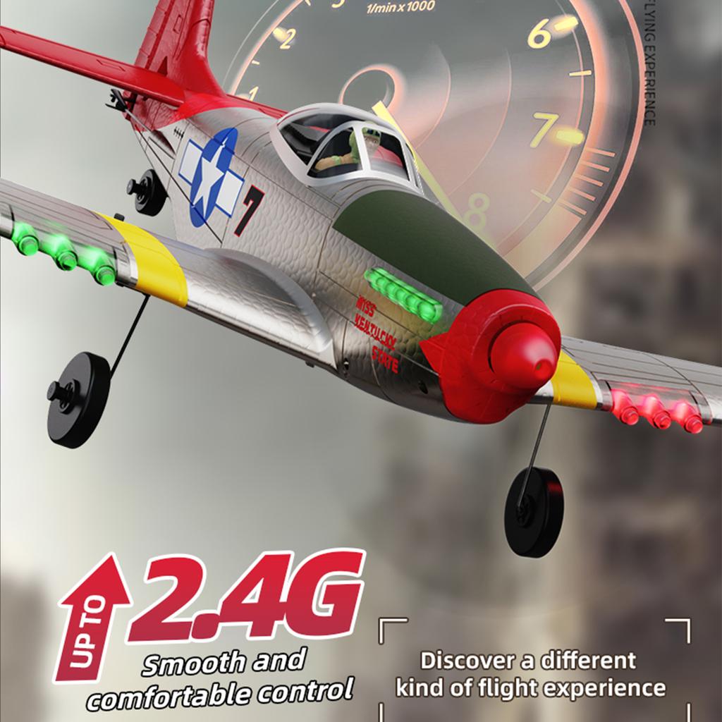 Самолет на радиоуправлении, 2.4G самолет из пенопласта EPP с 6-осевым гироскопом, светодиодными огнями, кувырком одной кнопкой, 3D перевернутым полетом, простой в