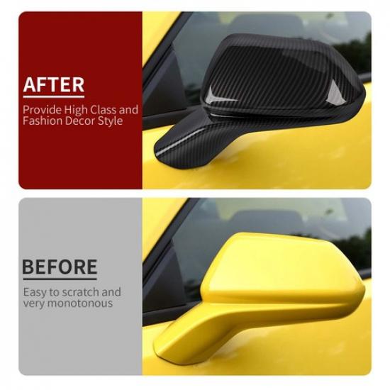 Carbon Fiber Exterior Rearview Mirror Cover For Chevy Camaro 2016+ Accessories