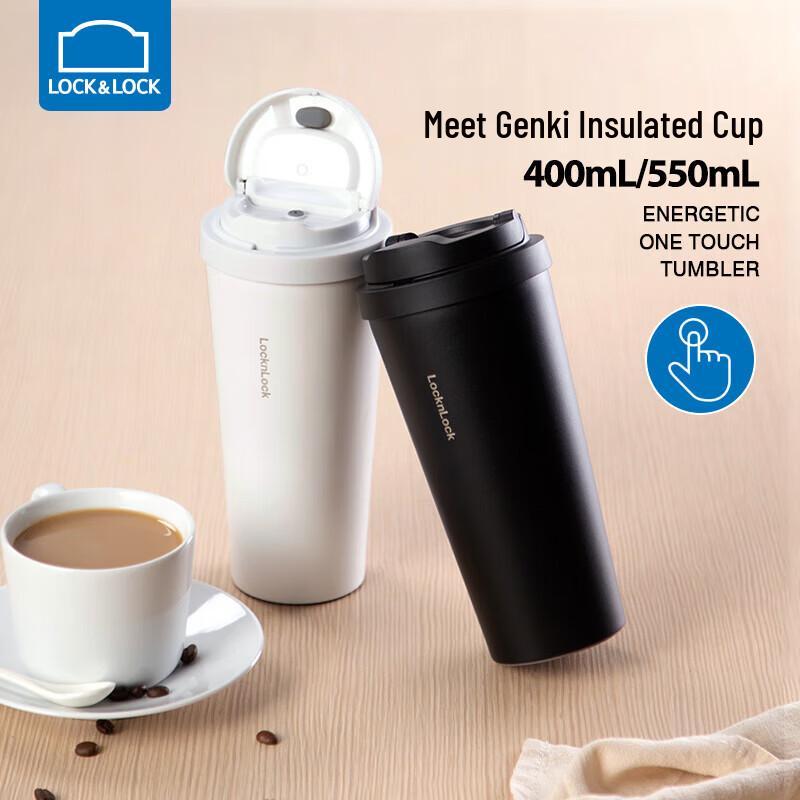 LOCK&LOCK LHC3271 Insulated Coffee Mug with Pop-Up Lid