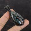 Подвеска Древо Жизни Мистический Огонь Лабрадорит Медная Оплетка Подвеска с Драгоценным Камнем Медные Украшения Подарок для Нее Украшения из Проволоки Ручной Работы