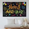 2025 New Year's Day Backdrop Banner Party Decoration 180X110cm Happy New Year Background Photo Booth Colorful Fireworks Supplies