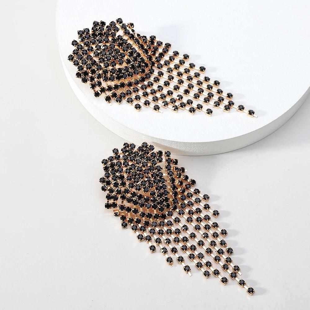 Креативный дизайн со стразами и кисточками для невесты, свадебной вечеринки, трендовые ювелирные изделия, роскошное качество, необычные висячие серьги для женщин