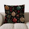 Christmas Floral & Ornamental Throw Pillow Cover With Short Plush Print For Living Room Sofa Decoration Cushion Cover