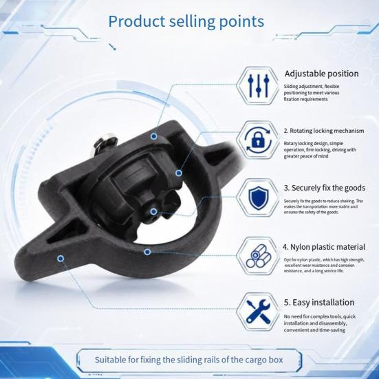 Bed Rail Tie Down Point for Toyota for Tacoma for Tundra 05-24, Heavy-Duty Load Bearing Waterproof Cargo Bed Tie Down Hooks, Quick Install Accessories