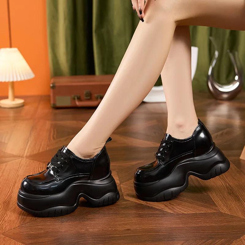 Fujin 9 см микрофибра кожа весенняя женская повседневная обувь женская модная осенняя обувь массивные кроссовки платформа танкетка скейтбординг