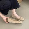 Fashion 6 Colors Women Faux Suede Bowtie Ballets Shoes Ladies Dress Slip On Flats Loafers Female Soft Soled Moccasines Pig Toe Ballerina