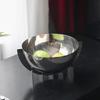 Фруктовница из нержавеющей стали Круглая Тарелки для закусок, орехов, салатов Обеденные тарелки Минималистичные Красивые блюда для еды Кухонная Посуда для ресторанов