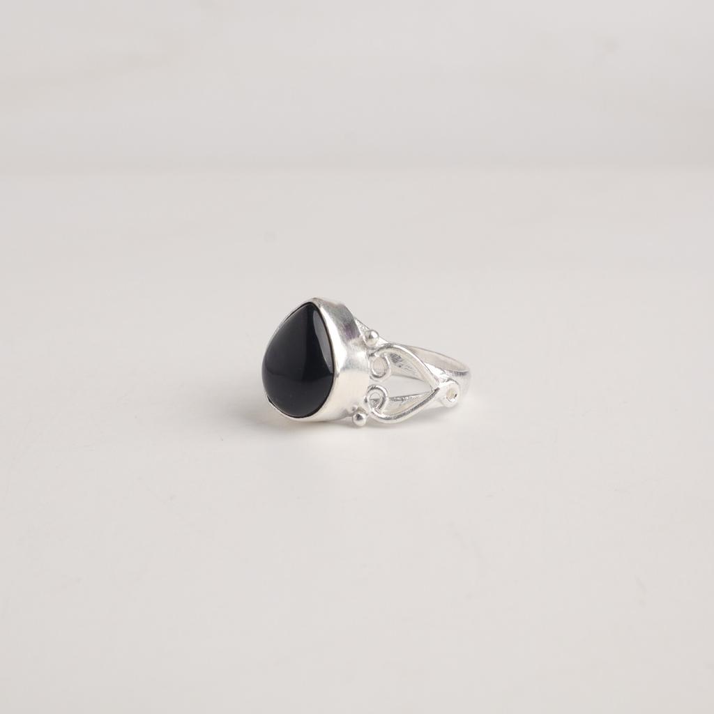 Natural Black Tourmaline Gemstone 925 Sterling Silver Jewelry Handcrafted Ring RR-46-22