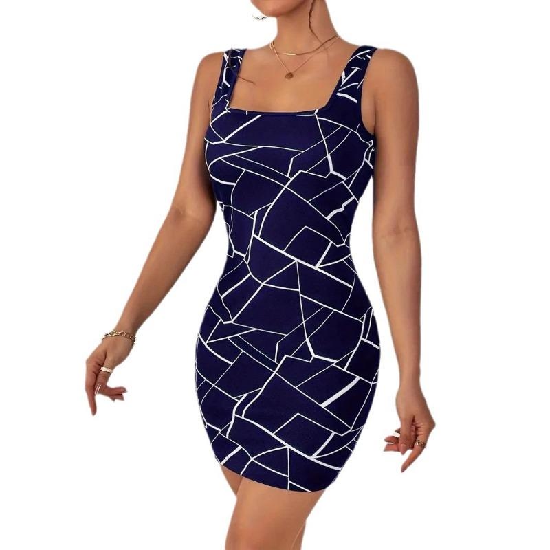 Women's Halter Dress Temperament Printed Women's Sexy Spice Slim Dress