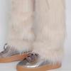 Faux Fur Fuzzy Leg Warmer for Women Girls Soft Plush Furry Boot Covers Winter Warm Boot Cuff Sleeves for Party Costume
