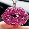 Exciting  Lip Crystal Car Rear View Mirror Ornament Stylish Hanging Pendant fashion auto   Ornament Colorful for Women