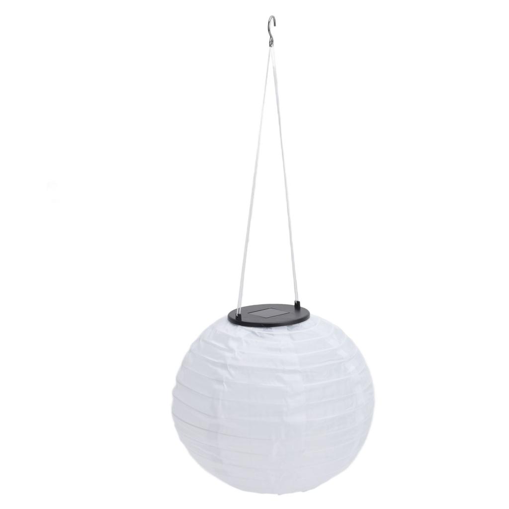 Waterproof LED Solar Cloth Chinese Lantern Outdoor Wedding Party Garden Hanging Hook Lamp
